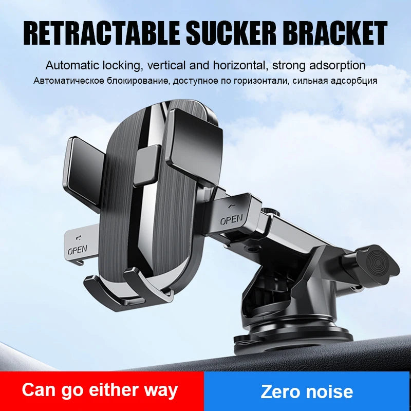 Sucker Adjustable Car Phone Holder For iPhone 15 13 12 14 Pro Max Cases Xiaomi Samsung Huawei GPS Mount Phone Stand Accessories