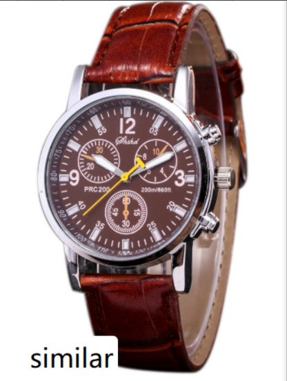Women's Leather Watch, Student Quartz Watch, Casual 3-Eye Watch