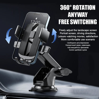 Sucker Adjustable Car Phone Holder For iPhone 15 13 12 14 Pro Max Cases Xiaomi Samsung Huawei GPS Mount Phone Stand Accessories