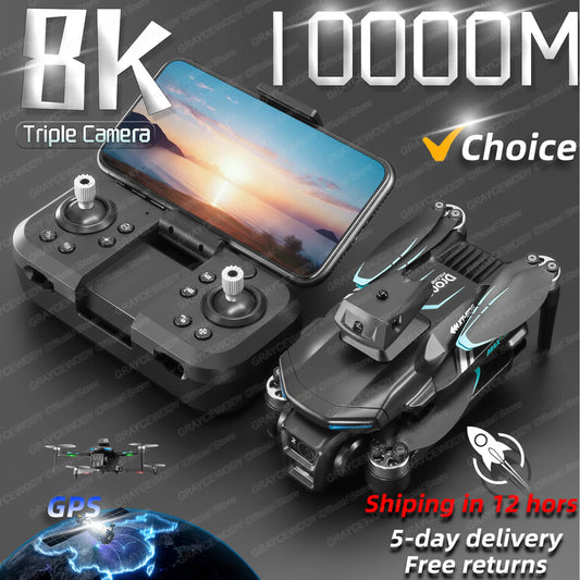 New XT606 Drone 8k Profesional 4K HD Camera Obstacle Avoidance Aerial Photography Optical flow Foldable Quadcopter GPS RC 10000M